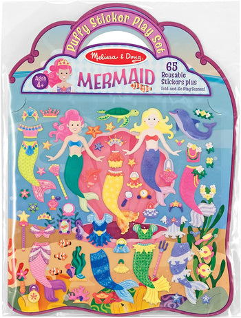 Melissa & Doug Puffy Sticker Activity Book: Mermaids - 65 Reusable Stickers 4+
